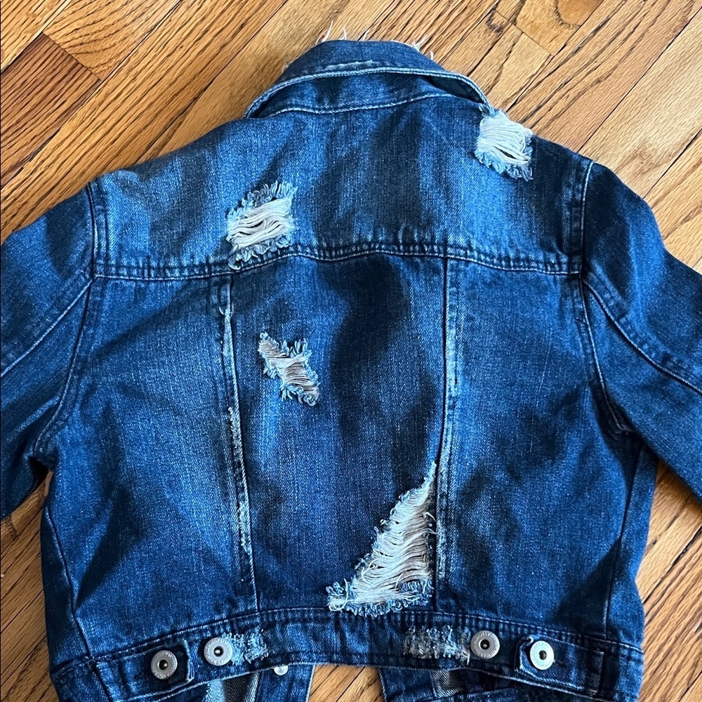 Highway Jeans Dark Blue Distressed Kids Jean Jacket - Picture 5 of 5